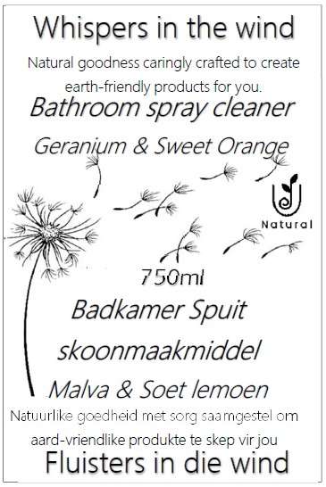 Bathroom Spray cleaner Geranium & Sweet Orange 750ml