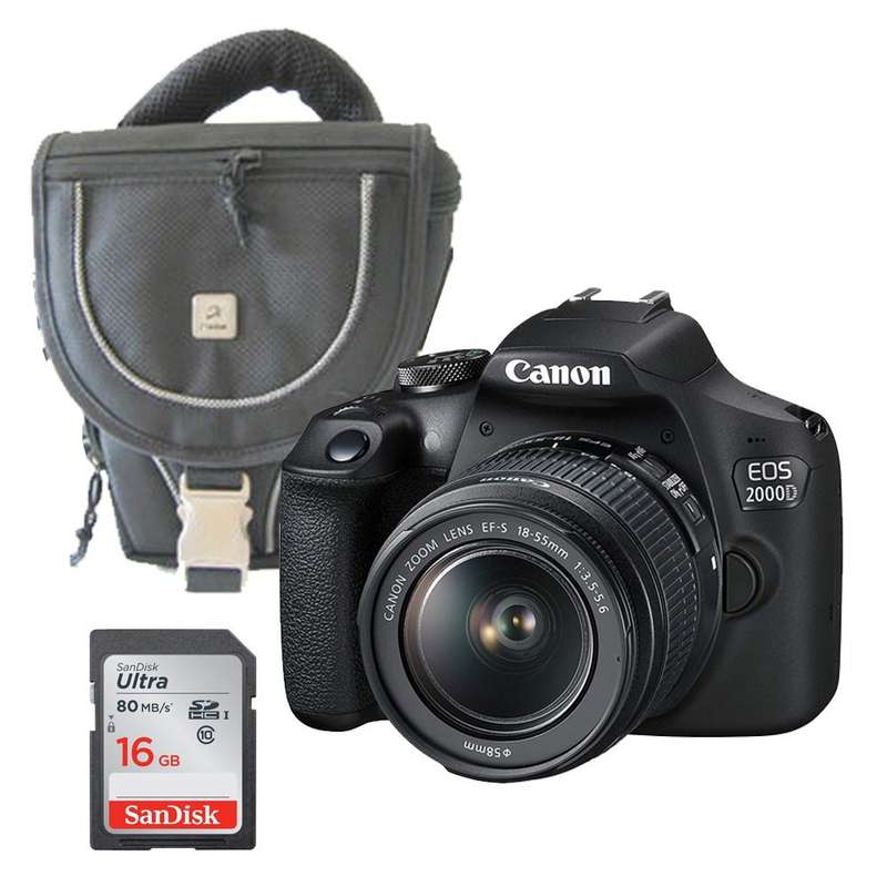 Canon EOS 2000D DC Starter Kit DSLR Camera Bundle