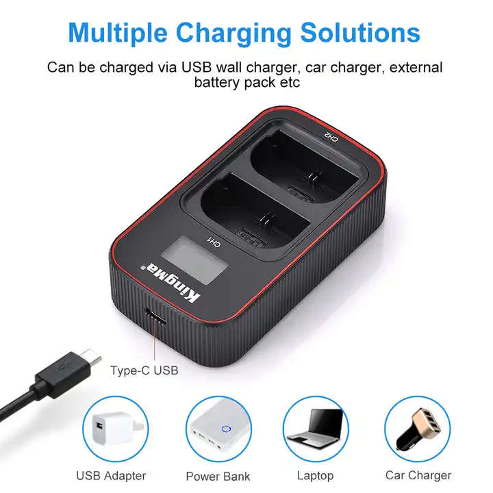Canon LCD Dual BM058-LPE6 Replacement Battery Charger For Canon LP-E6 from Kingma