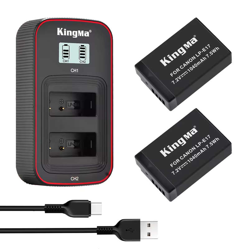 Canon Replacement Battery LP-E17 x 2 and 1 x  LCD charger kit from Kingma