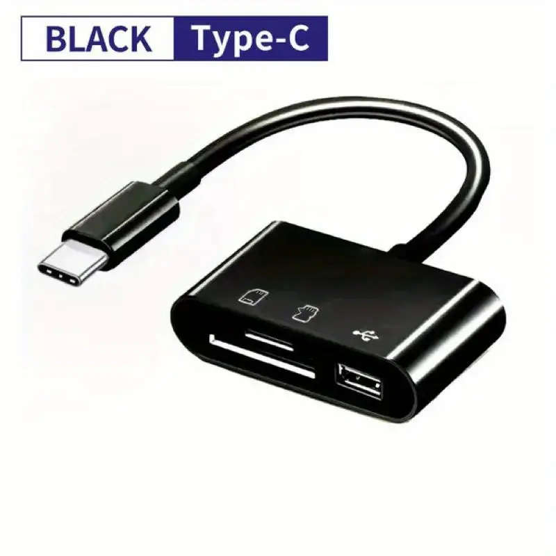 RSI 3-in-1 USB C Black Memory Card Reader