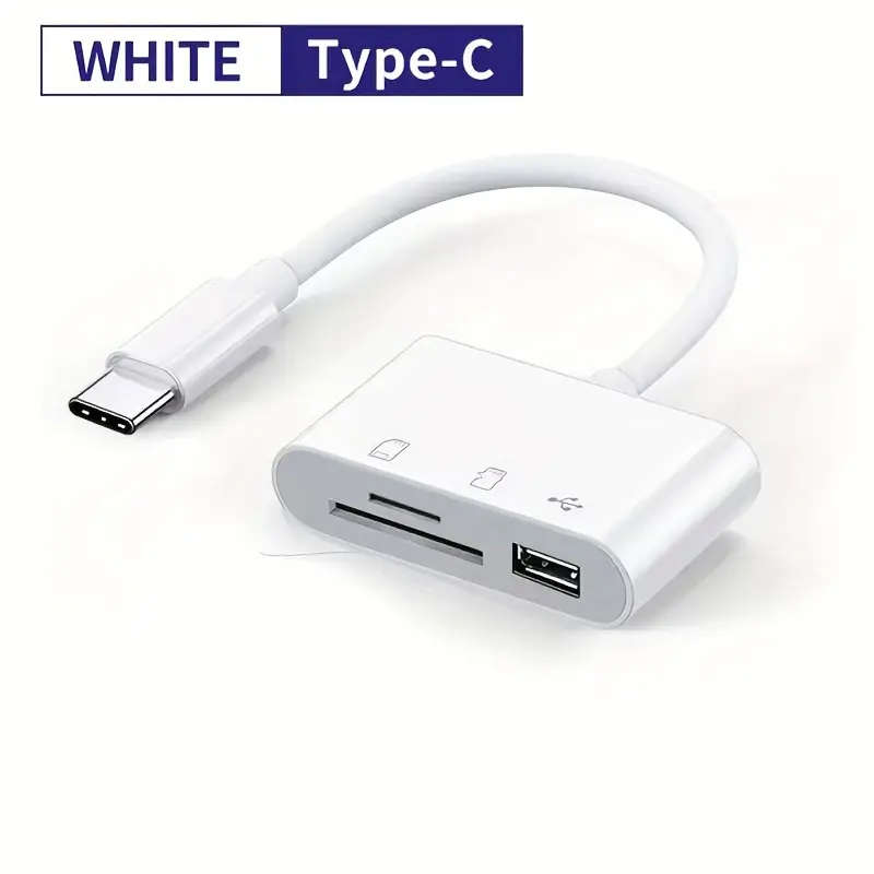 RSI 3-in-1 USB C White Memory Card Reader