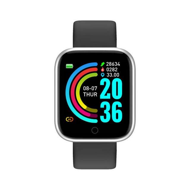 D20 Pro Smart Watch Y68 Bluetooth Fitness Tracker Sports Watch Heart Rate Monitor Blood ... - silver