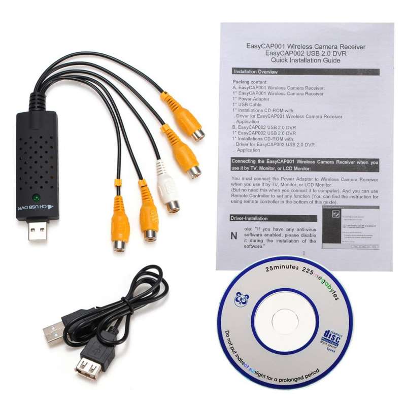 4 Channel USB DVR Video Audio Capture Adapter Easycap