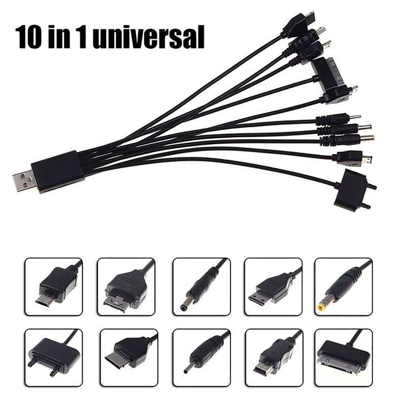 Universal 10 in 1 Multi USB Cable Car Charger for Mobile Phone