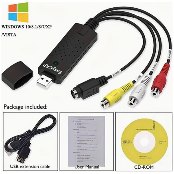 Easycap USB 2.0 Video TV DVD VHS Audio Capture Adapter