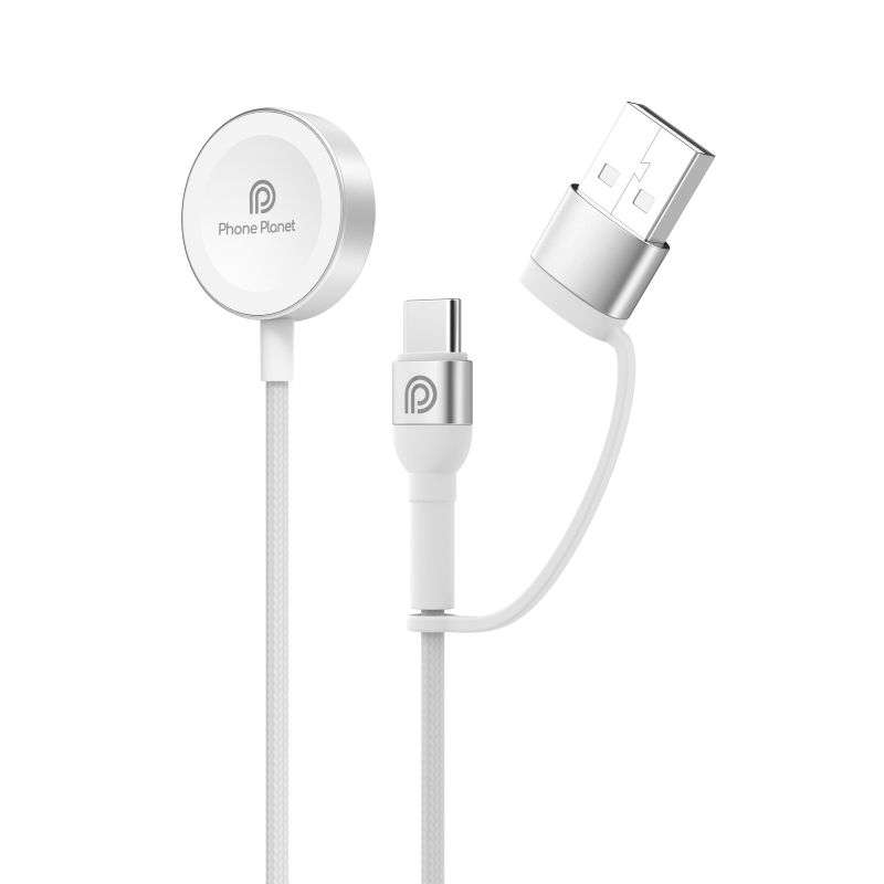 Phone Planet 2 IN 1 (PP-WC03) Wireless Watch Charger With USB A & C Port
