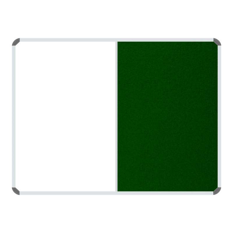 Non-Magnetic Combination Whiteboard (1200*900mm - Green Felt)