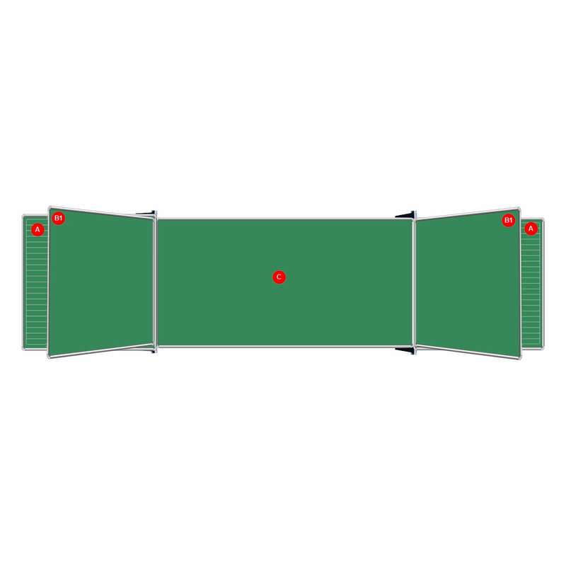 Educational Board Non-Magnetic Chalkboard (1220*1220 - Chalk Lines - Side Panel - Option A)