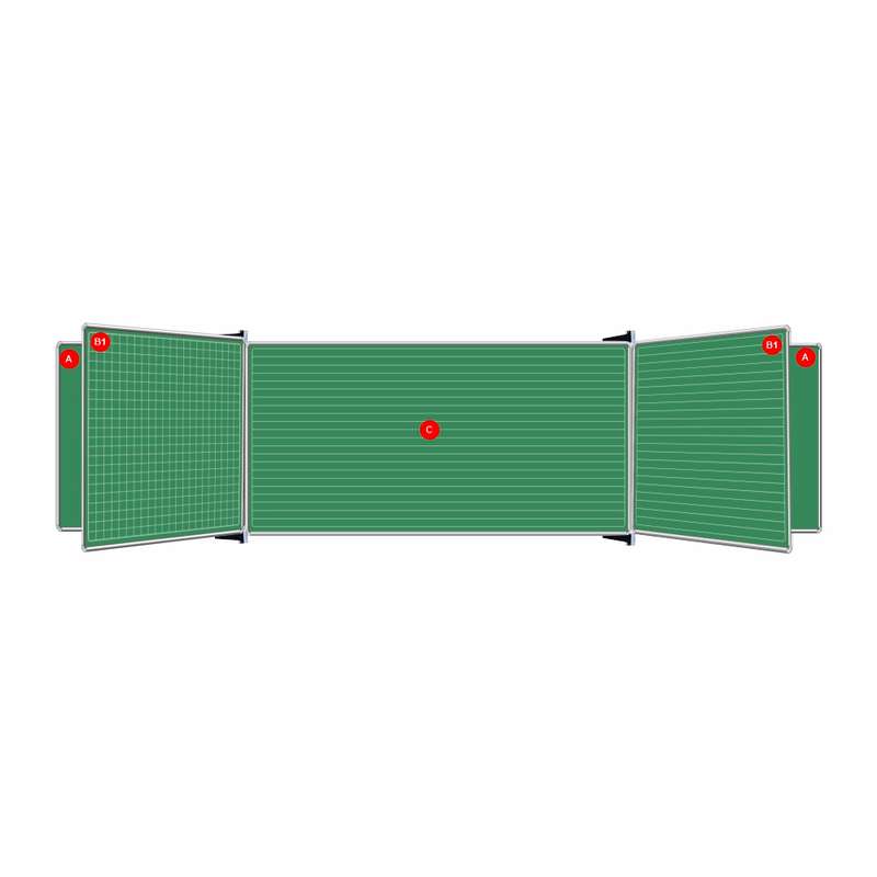 Educational Board Non-Magnetic Chalkboard (1220*910 - Chalk Lines 1 Side - Swing Leaf - Option B)
