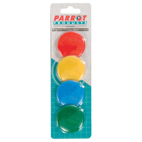 Magnets Circle (4 Per Card - Assorted - Size: 40mm)