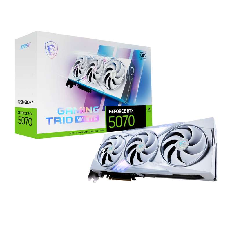 MSI GeForce RTX 5070 GAMING TRIO OC 12GB Graphics Card &#x2013; White
