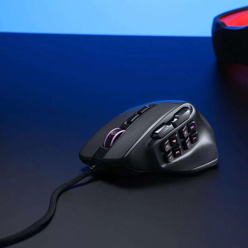 REDRAGON Aatrox 6200DP RGB MMO Gaming Mouse - Black