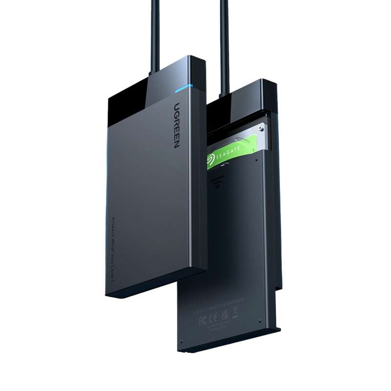 UGREEN USB 3.0 to 2.5&#x201D; SATA Hard Drive Enclosure (Non-Detachable Cable)
