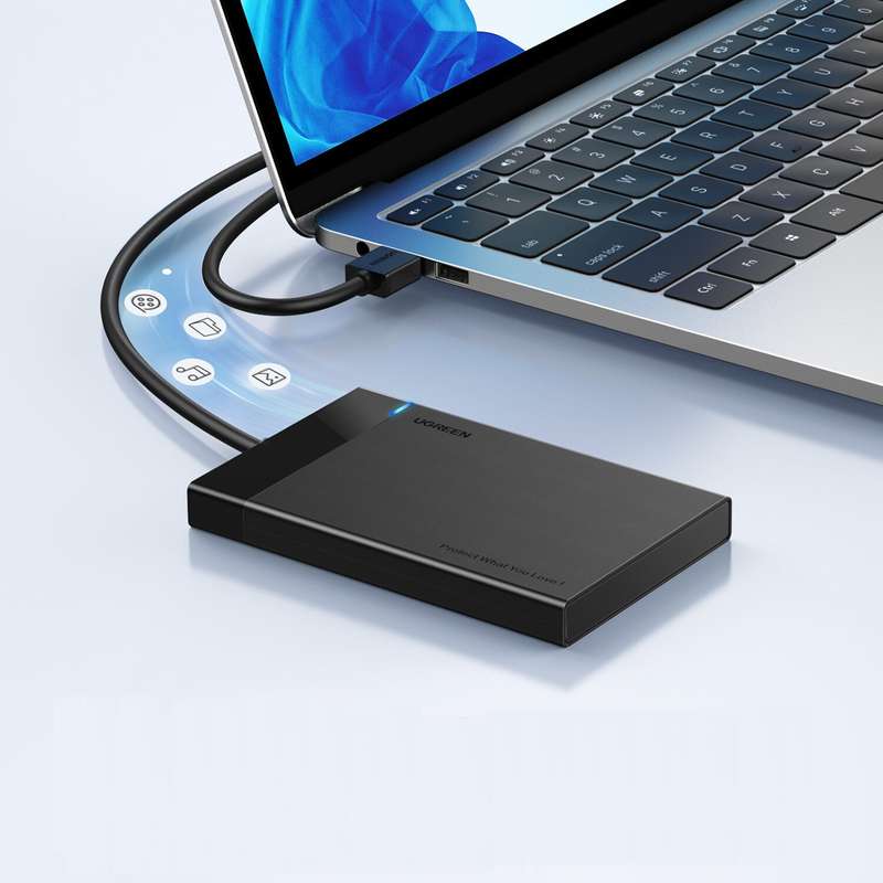 UGREEN USB 3.0 to 2.5&#x201D; SATA Hard Drive Enclosure (Non-Detachable Cable)