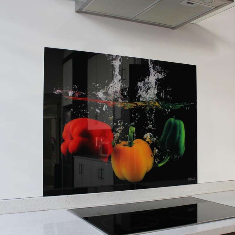 Decorative Glass Wall Tile (898 x 700 x 6mm) Peppers