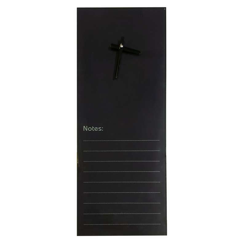 Glass Clock With Notes (200 x 580mm - Black)