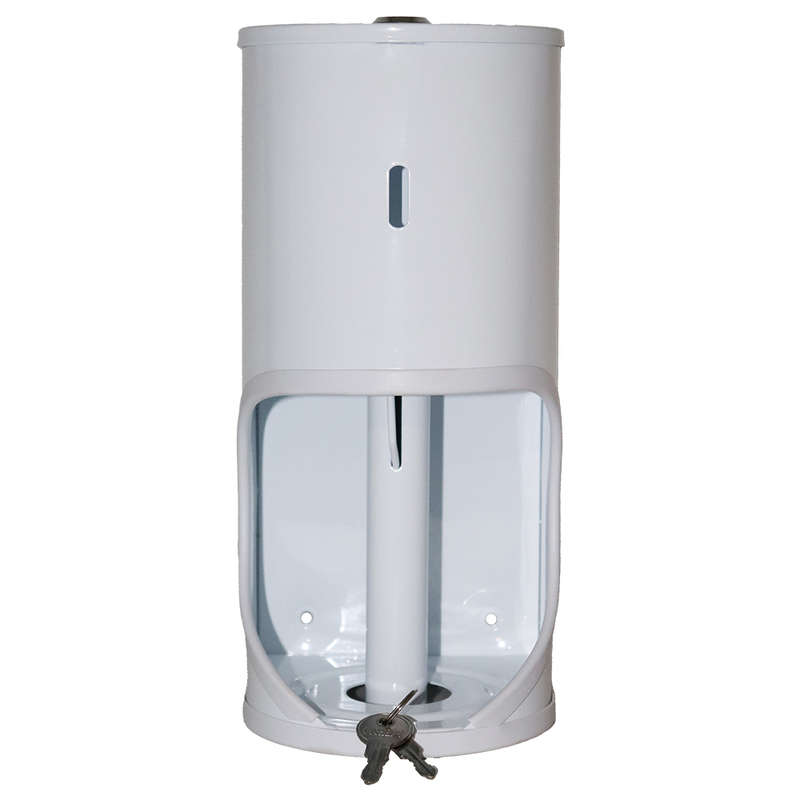 Janitorial TR2 Toilet Roll Holder Lockable - Mild Steel White