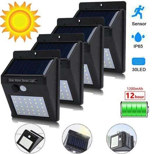 4 x LED Solar Wall Light Combo