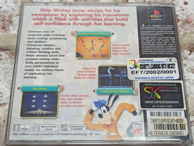 Disney's Learning Mickey : PS1 PAL