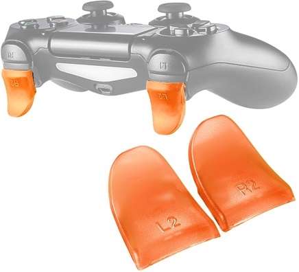 Analog Caps and Extended Triggers Orange : PS4 (New)