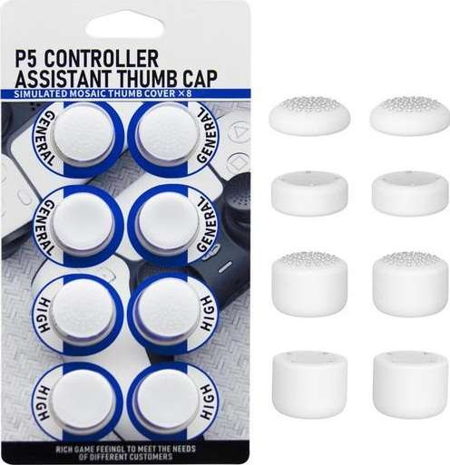 Controller Thumb Cap Pack White : PS5 (New)