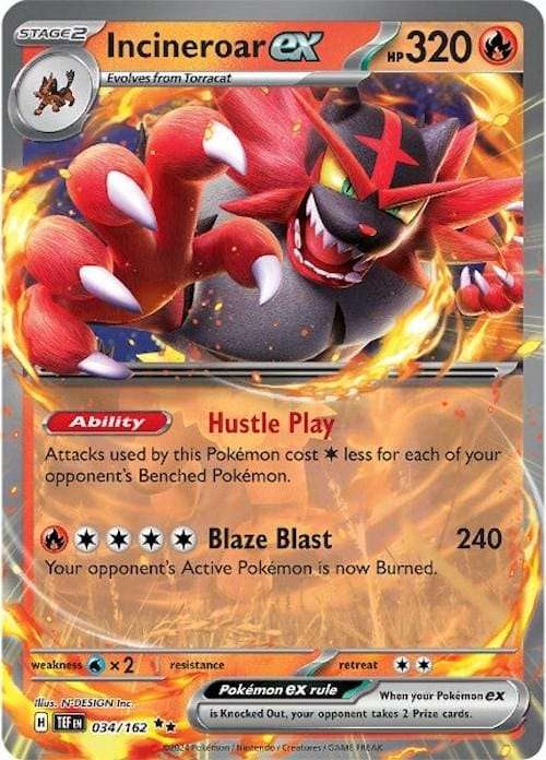 Incineroar EX 034/162 - Pokemon Temporal Forces