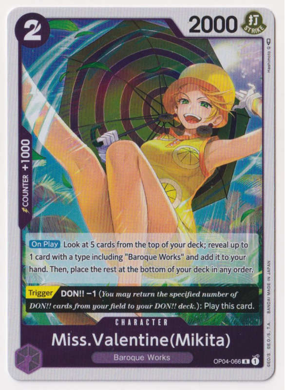 Character Miss. Valentine (Mikita) - Kingdoms of Intrigue (OP04)