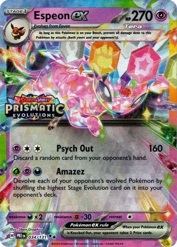 Espeon EX 034/131 Stamped - Pokemon Prismatic Evolutions
