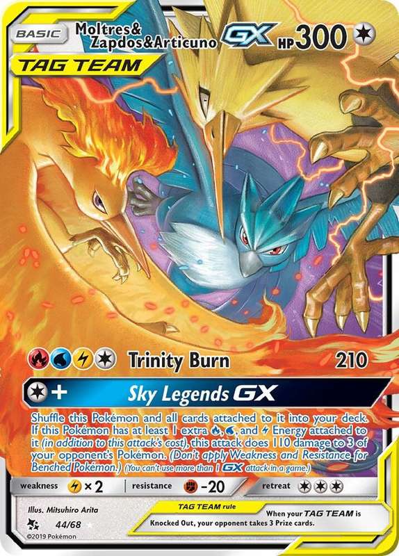 Moltres & Zapdos & Articuno 44/68 - Pokemon Hidden Fates