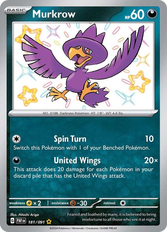 Murkrow 181/091 - Pokemon Paldean Fates