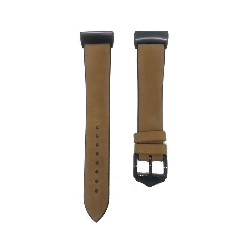 Fitbit Charge 3 Replacement Silicone with Leather Top Strap Band - Light Brown