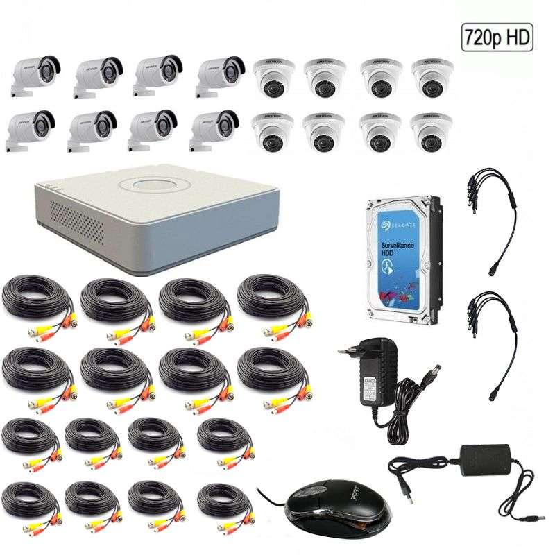 Hikvision 720P 16 Channel Turbo HD CCTV Kit w/2TB Hard Drive - 720P - Hikvision