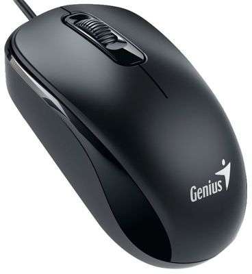 Genius 31010116100 DX-110 Ambidextrous Wired Optical Mouse - Black - Genius
