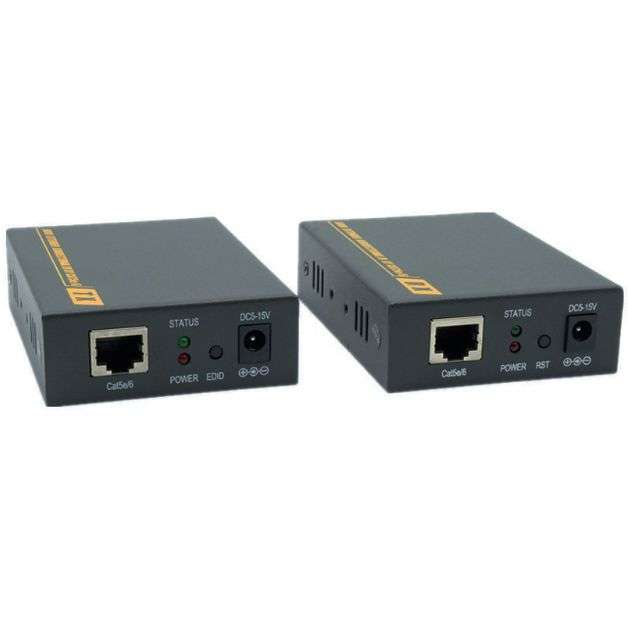 PAWTEK HDMI Extender Transmitter + Receiver Kit (Up to 60M) Over Single Cat5e/6  Bidirectional IR