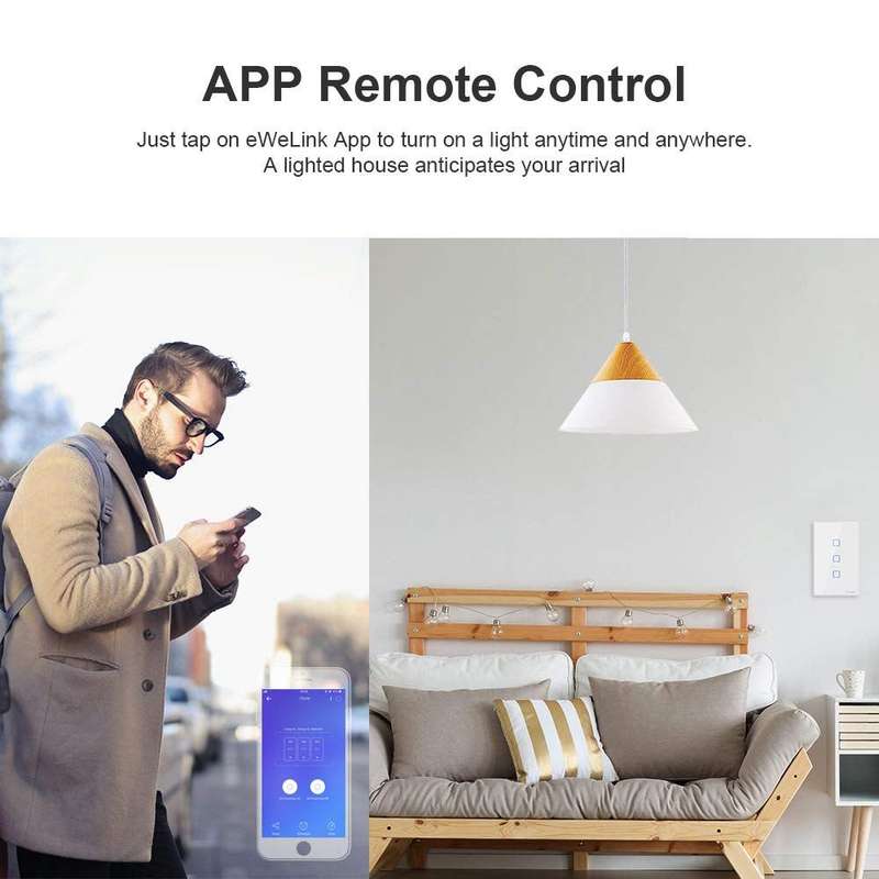 SONOFF TX T0 WiFi Smart Light Switch - 2 Gang (Requires Neutral Wire) - 0.18g