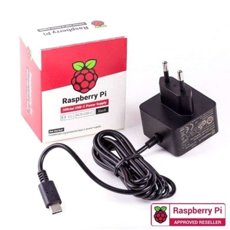 Raspberry Pi 4 USB-C 15.3W Power Supply 5.1V 3A - Black
