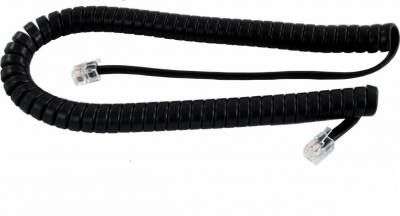 Unbranded RJ9 Curly Telephone Cable - Black - Unbranded