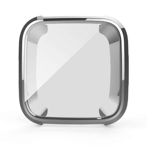 Fitbit Versa Bumper Protective Case and Screen Protector - Silver
