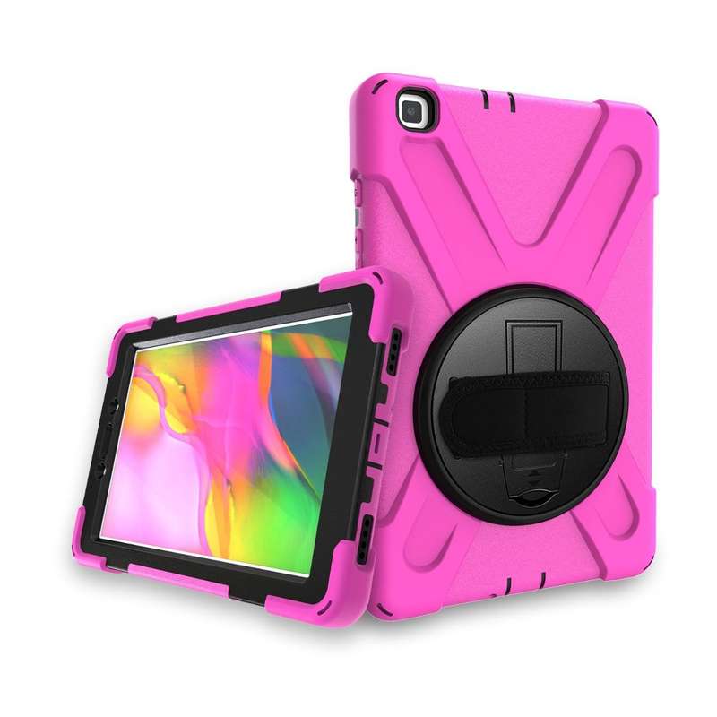 Tuff-Luv Armour Jack Case (Shoulder Strap, Hand band & Stand) for Galaxy Tab A 8.0 T295/T290 - Pink