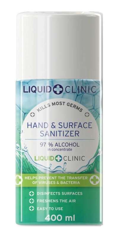 Liquid Clinic Hand Sanitizer Aerosol Spray Can 400ml