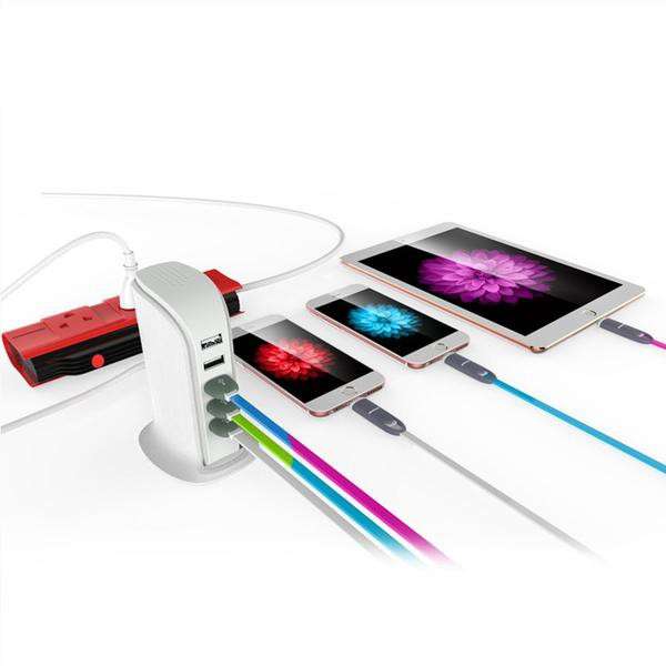 5 Port Universal Multi USB Charger 6A USB Hub (30W) - White - 226g