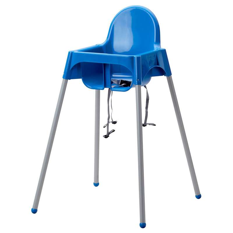 Baby Feeding Chair - White (Antilop High Chair) - Blue