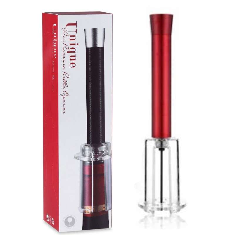 Air Cork Screw Wine Bottle Opener Red