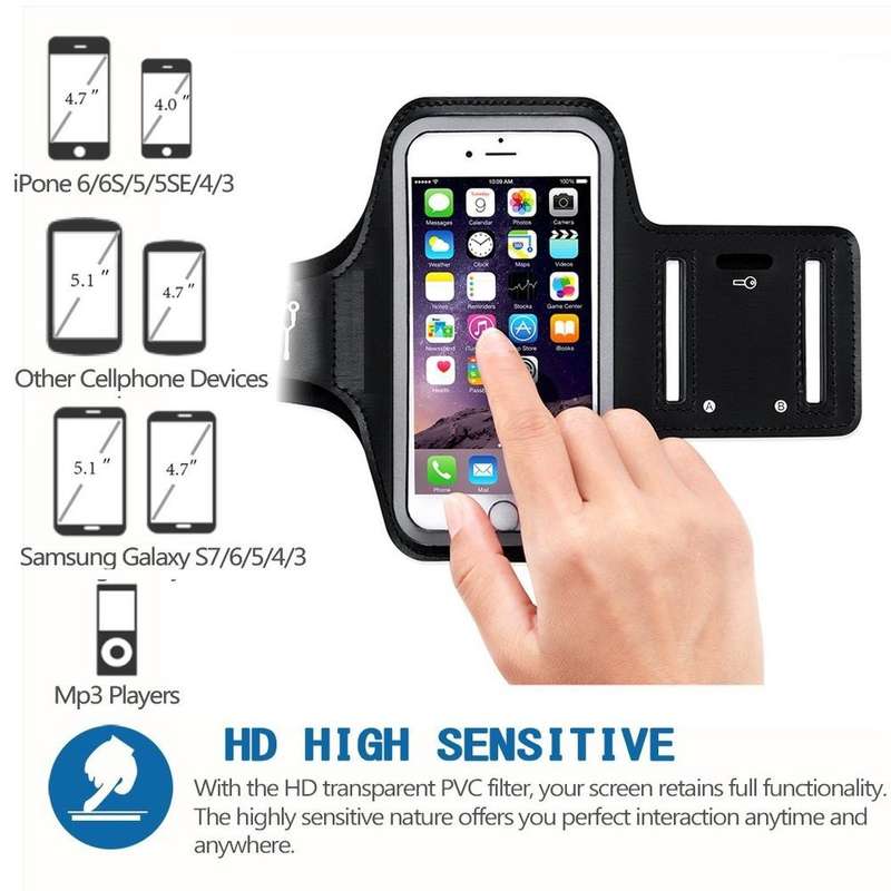 Cellphone Armband Protective Holder Case Black