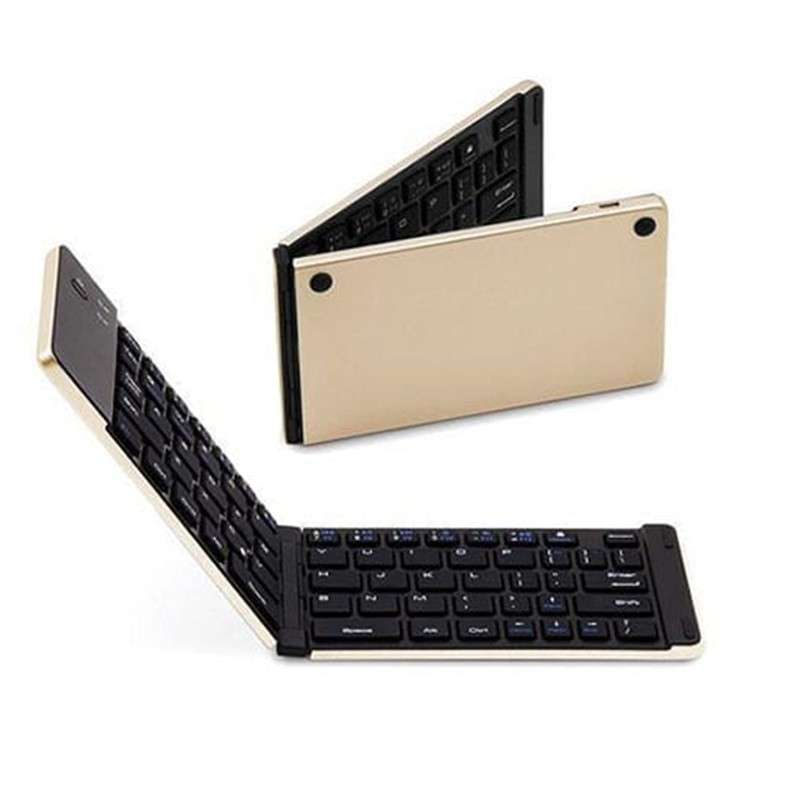 Wireless Bluetooth Foldable Keyboard Gold