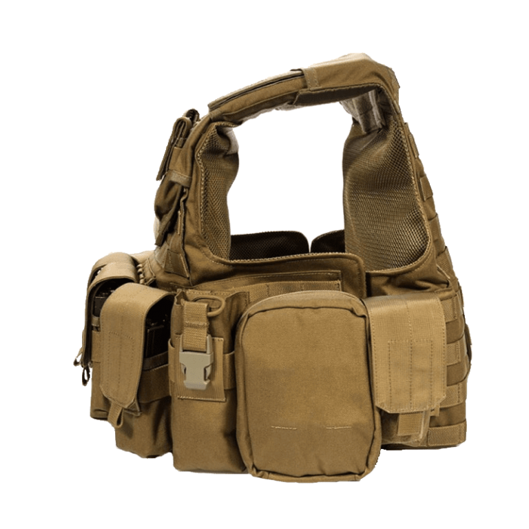 Molle Tactical Jacket with Pouches - Black / Olive Drab Size: Small - XL (adjustable) - Dos Group