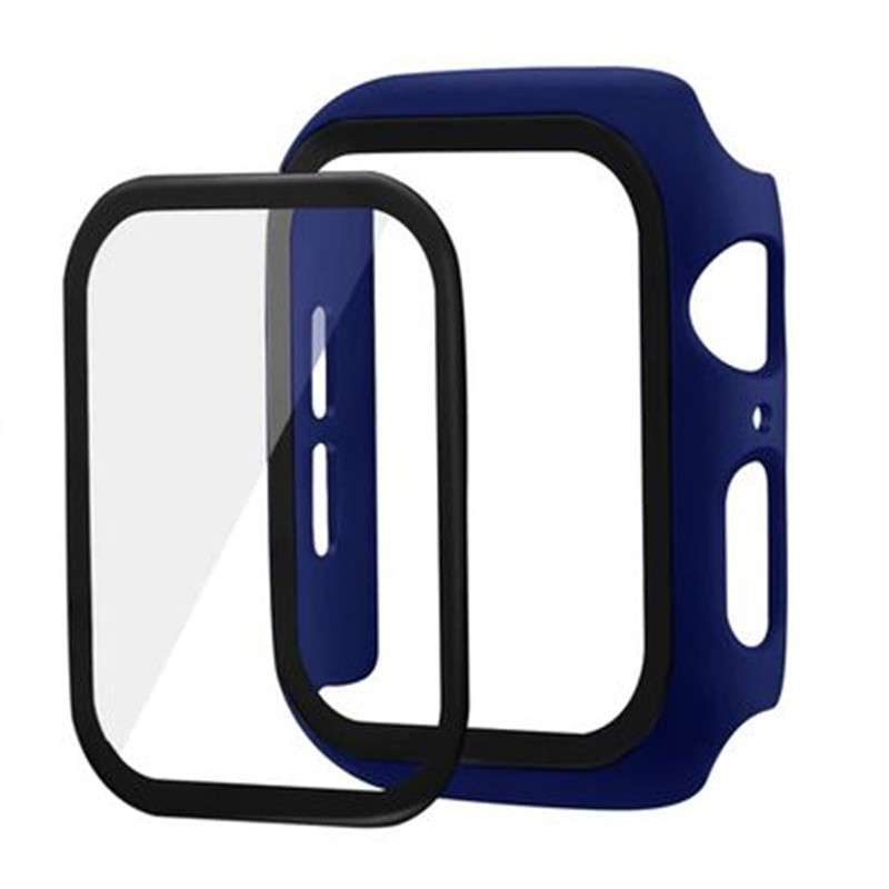Apple Watch Bumper Case with Tempered Glass Screen Protector Midnight Blue 42mm