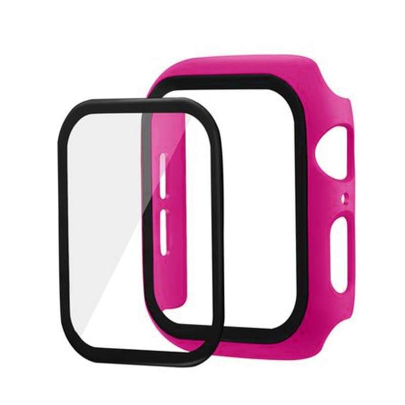 Apple Watch Bumper Case with Tempered Glass Screen Protector Rose Red 38mm