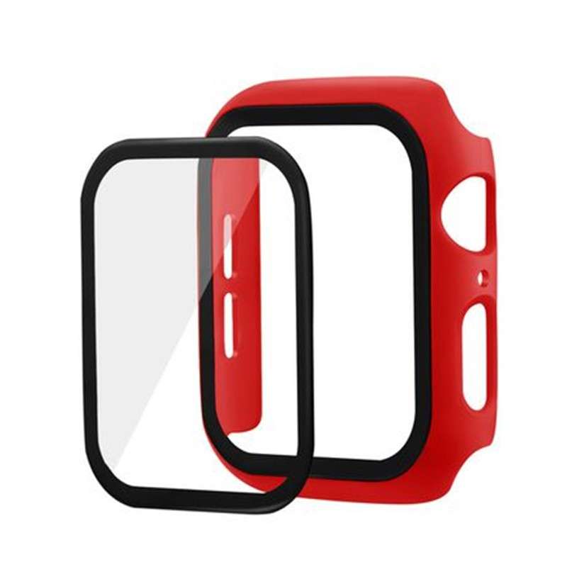 Apple Watch Bumper Case with Tempered Glass Screen Protector Red 38mm